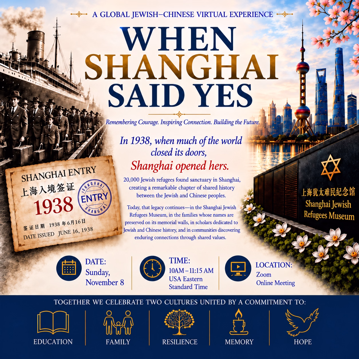When Shanghai Said Yes – Jewish-Chinese virtual event November 8, 2026